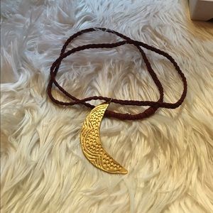 Free People Crescent Moon Long Necklace